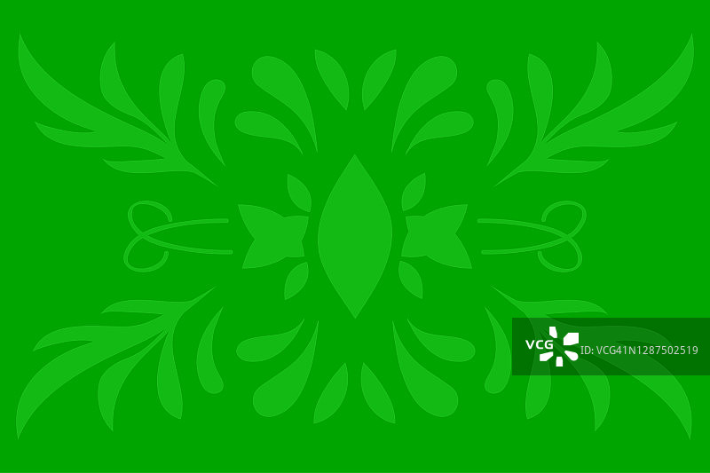 绿色花卉装饰剪影设计矢量插图图片素材
