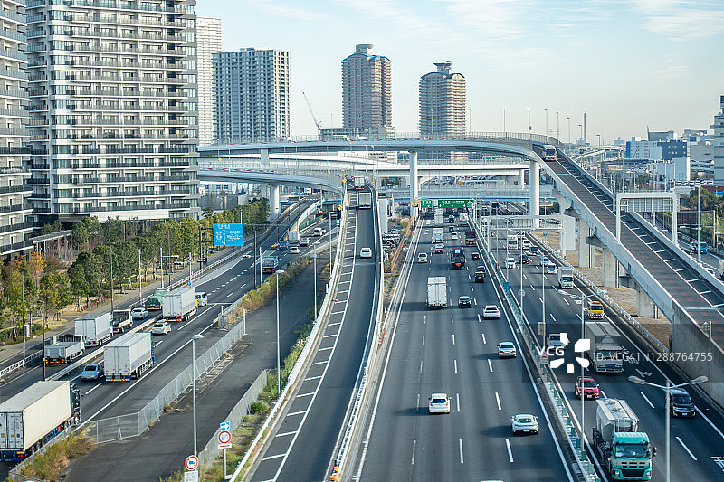 日本东京市区高速公路图片素材