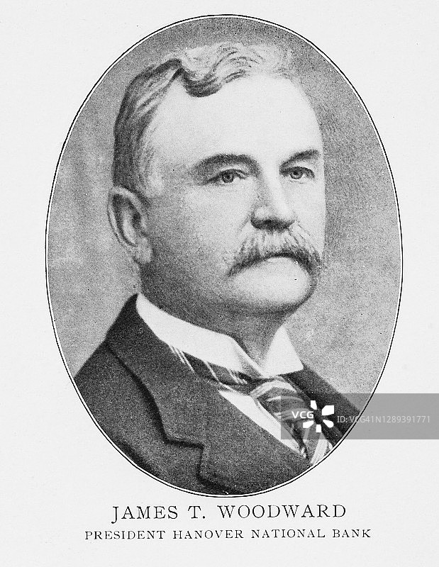 19世纪纽约证券交易所的重要人物肖像:詹姆斯·T·伍德沃德图片素材