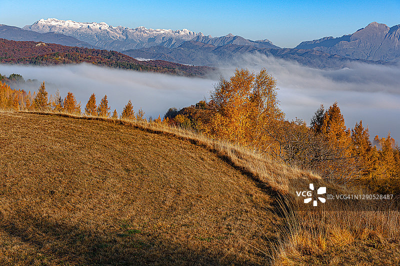 秋天在Primorska，克朗，朱利安阿尔卑斯，斯洛文尼亚高原，欧洲图片素材