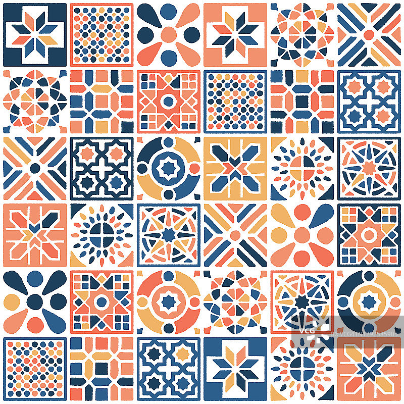 东方摩洛哥瓷砖无缝图案图片素材