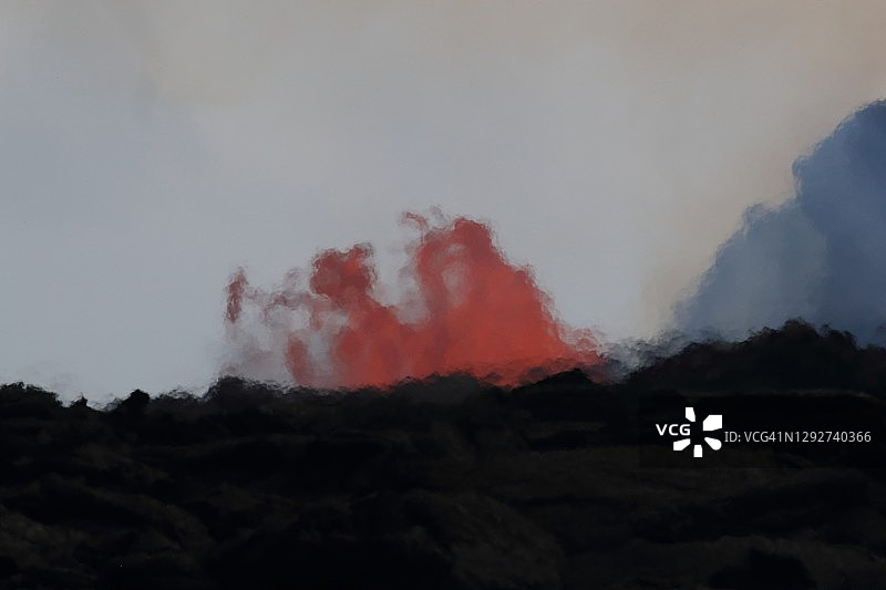 2018年5月7日，夏威夷基拉韦厄火山喷发的鸟瞰图图片素材