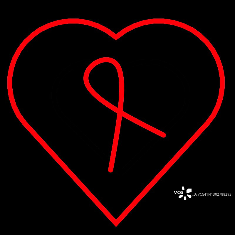 阻止艾滋病。世界艾滋病日。艾滋病宣传丝带。动画图片素材