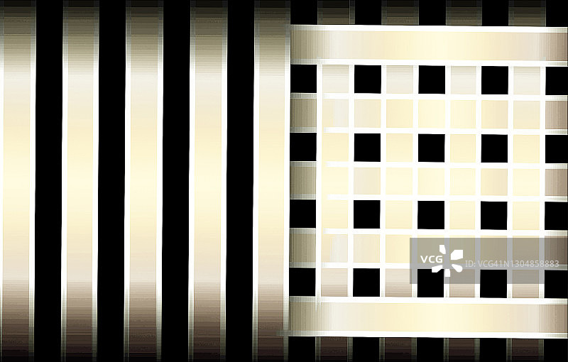 黑色和银色抽象光泽背景与垂直波段和立方体形状。图片素材