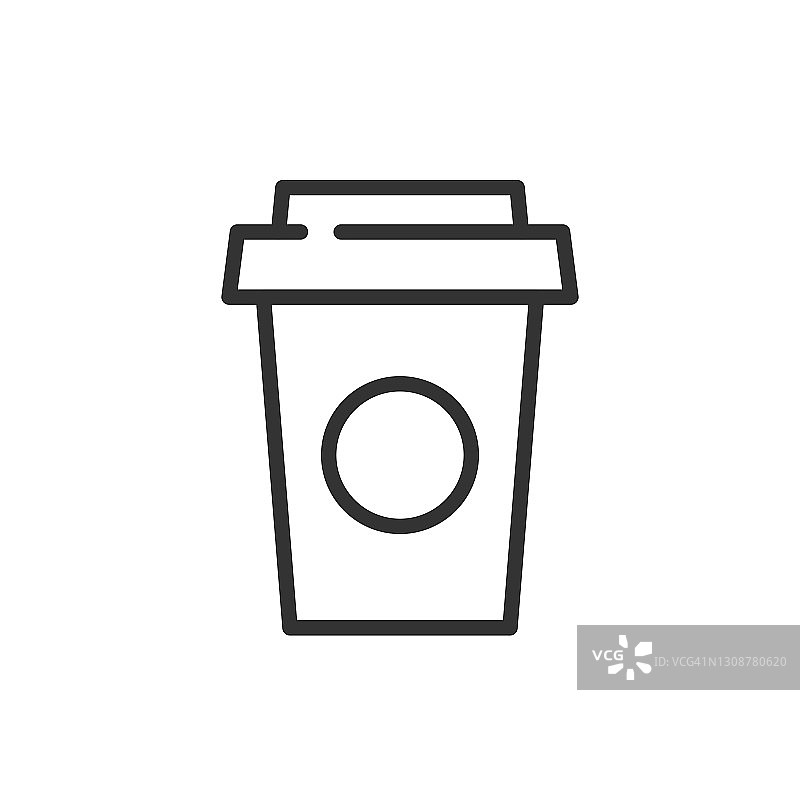咖啡杯图标。带走咖啡杯的图标。矢量插图。图片素材