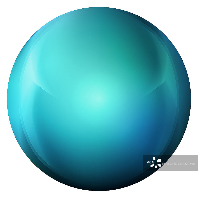 玻璃蓝球或珍贵珍珠。光滑的现实球，3D抽象矢量插图突出在白色的背景。带有阴影的大金属泡泡图片素材