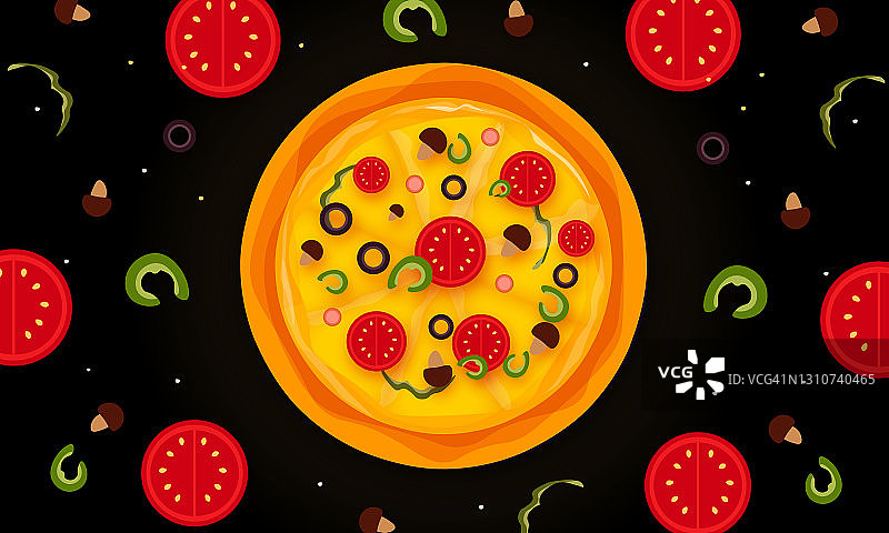 辣披萨派对横幅设计图片素材
