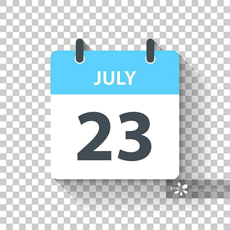 7月23日-日日历图标在平面设计风格图片素材