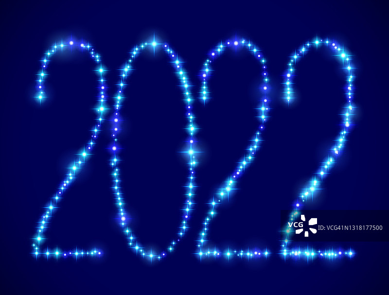 新年快乐2022星辉辉光烟花设计元素图片素材