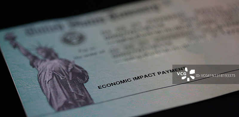 美国财政部-刺激支票图片素材