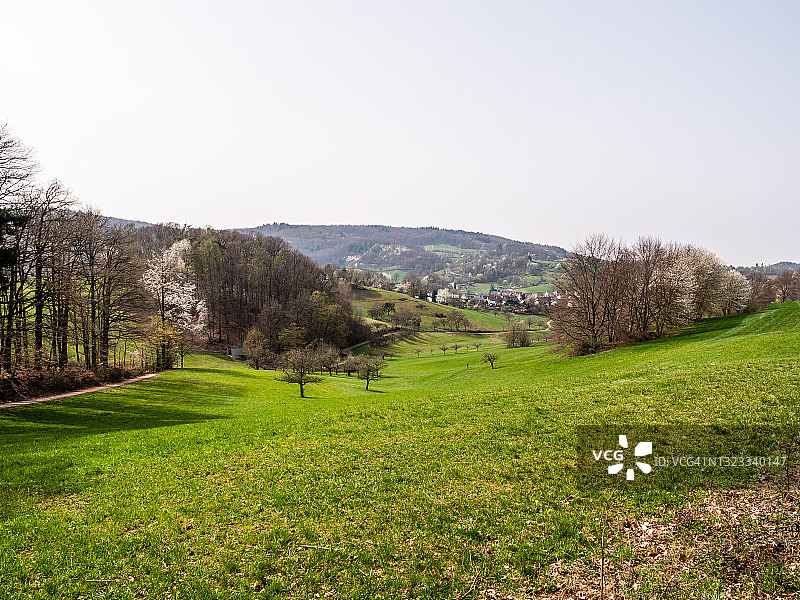 Heppenheim, Odenwald景观，春天，德国图片素材