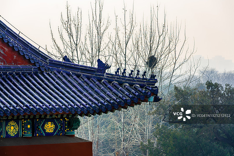 屋檐。中国传统古建筑装饰风格图片素材