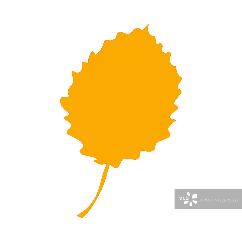 橙色秋叶，草本元素。秋橙叶剪影。秋植物载体平植物元素。图片素材