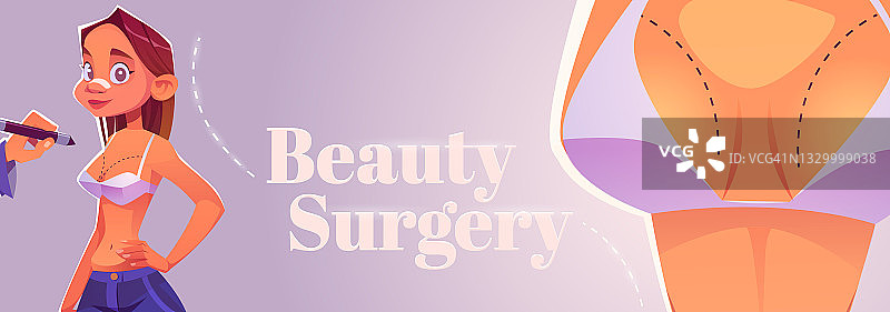 美容手术卡通横幅，美容手术图片素材