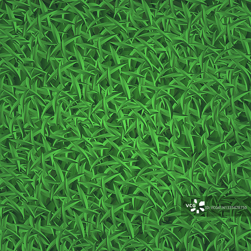现实明亮的绿色草地，草坪背景-矢量图片素材
