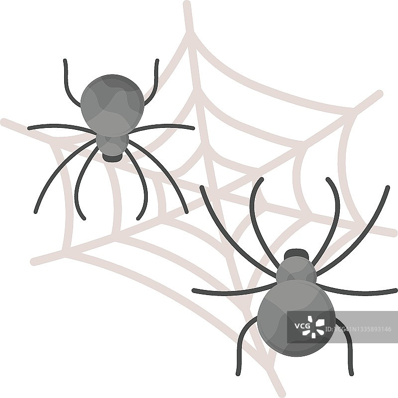 蜘蛛和网络概念矢量图标设计，秋天或秋天活动符号，干燥天气符号，温带气候元素股票插图图片素材