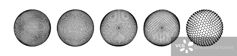 由点组成的球。全球数字连接。技术的概念。动态粒子数组。3 d网格设计。矢量插图的科学和技术。图片素材