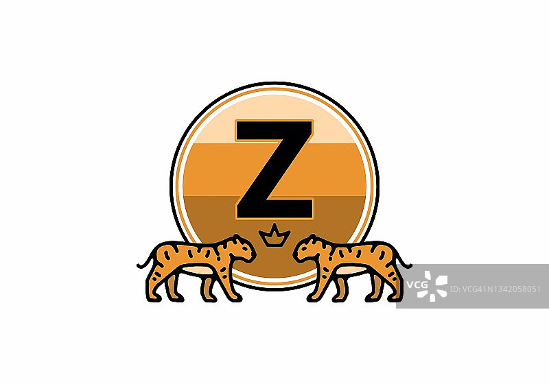 两虎线艺术与Z首字母设计图片素材