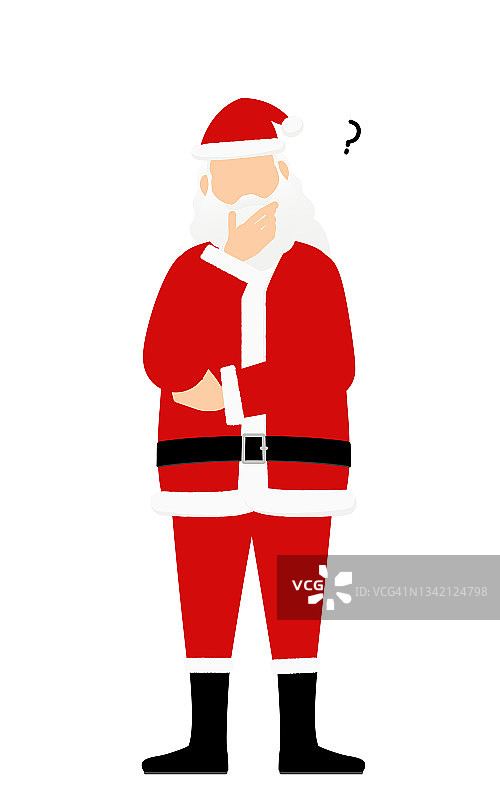 圣诞老人爷爷抱着双臂在思考图片素材