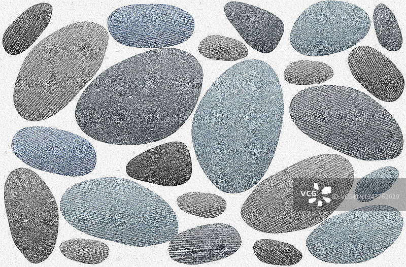 抽象岩石石头图案纹理形状。海鹅卵石,石头。大自然的主题。平面设计。图片素材