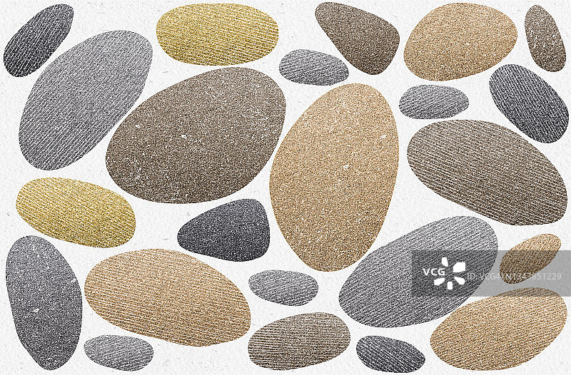 抽象岩石石头图案纹理形状。海鹅卵石,石头。大自然的主题。平面设计。图片素材