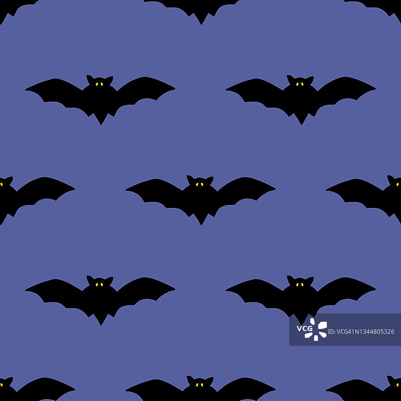 明亮无缝的蝙蝠插图。矢量绘图的主题万圣节。图片素材
