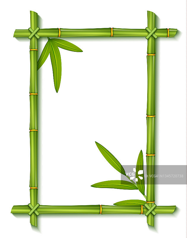 绿色竹叶框架图片素材