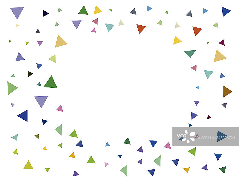 五颜六色的三角形背景，非常丰富多彩，五彩缤纷的五彩纸屑作为背景。生日和方图片素材