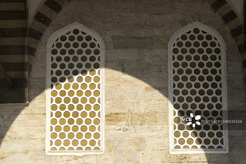 蓝色清真寺/苏丹艾哈迈德清真寺，伊斯坦布尔，土耳其。图片素材