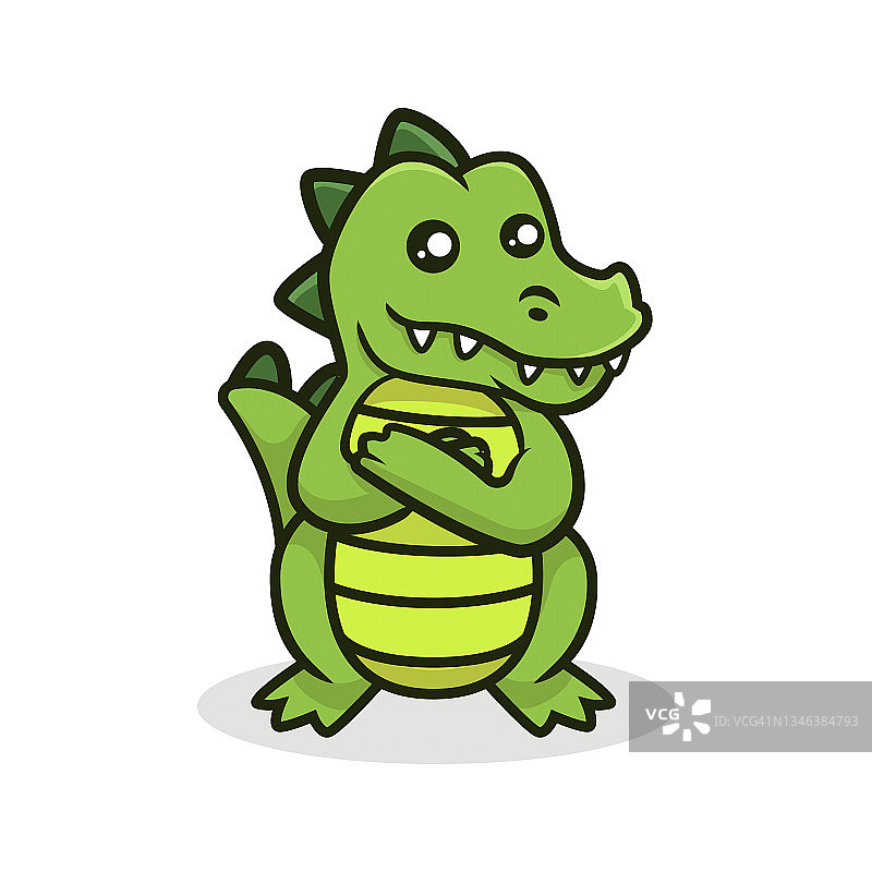 可爱的鳄鱼吉祥物矢量插图图片素材