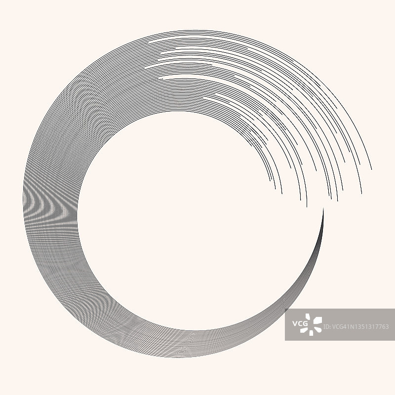 圆形旋转线。几何艺术线条抽象背景。图片素材
