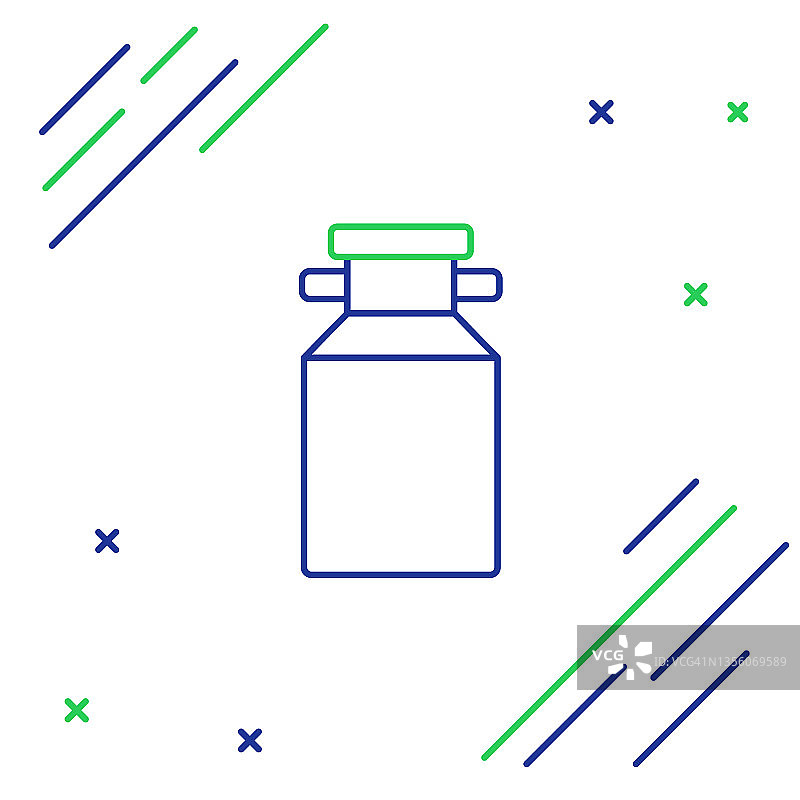 线罐容器牛奶图标孤立在白色背景。色彩斑斓的轮廓的概念。向量图片素材