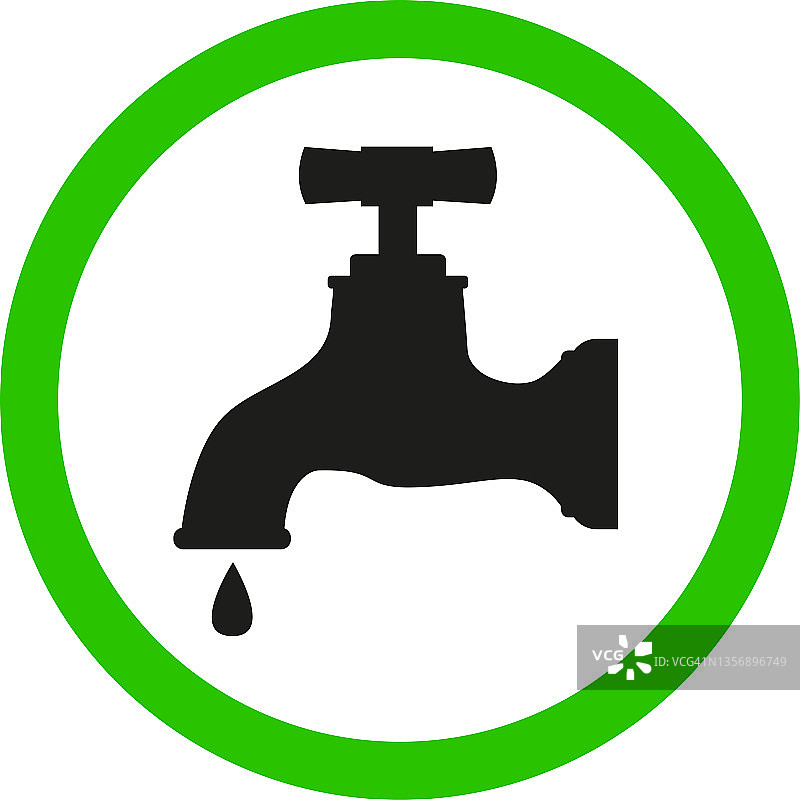 健康饮水标志或安全饮水标志。图片素材