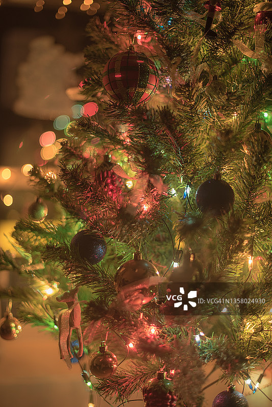 彩灯圣诞树图片素材