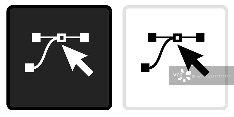 光标和图表图标上的黑色按钮与白色翻转图片素材