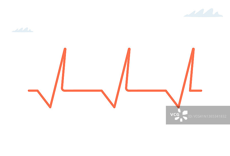 心跳线。脉冲跟踪。有氧运动的象征。健康医疗理念。矢量图图片素材