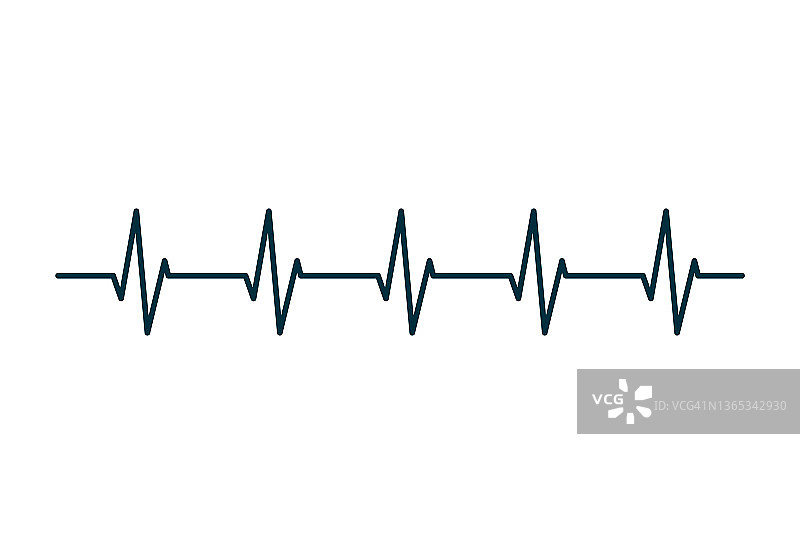 心跳线。脉冲跟踪。有氧运动的象征。健康医疗理念。矢量图图片素材