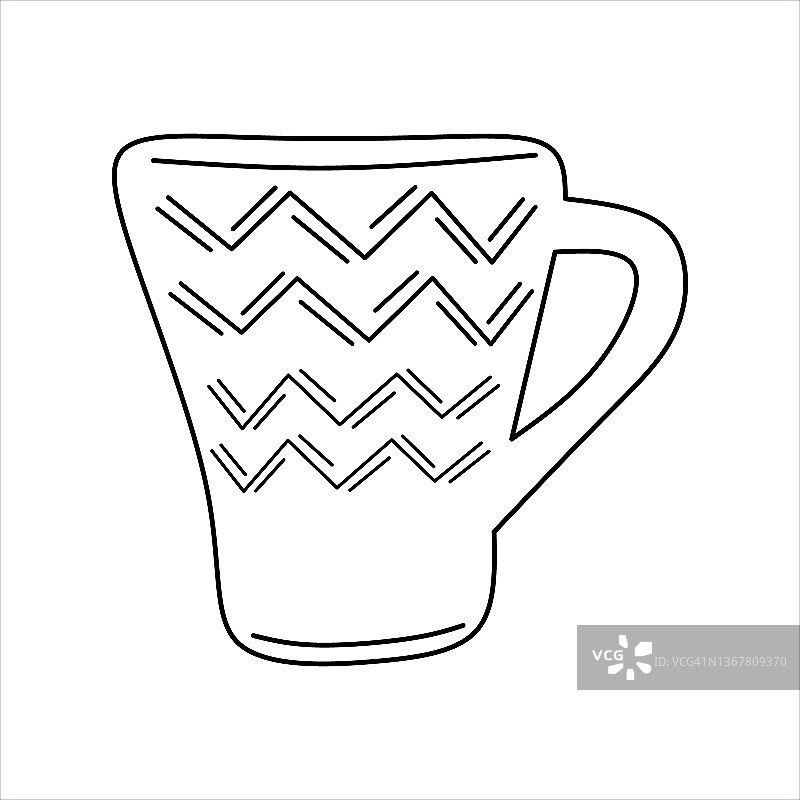 带有装饰物的陶瓷茶咖啡杯图片素材