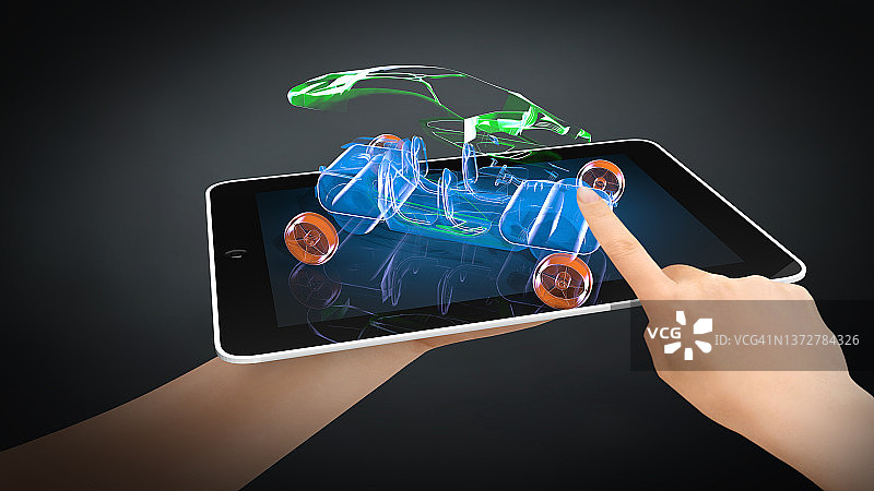 增强现实和3D汽车设计图片素材