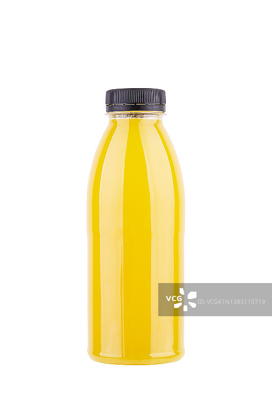 一瓶橙汁孤立在白色背景上图片素材