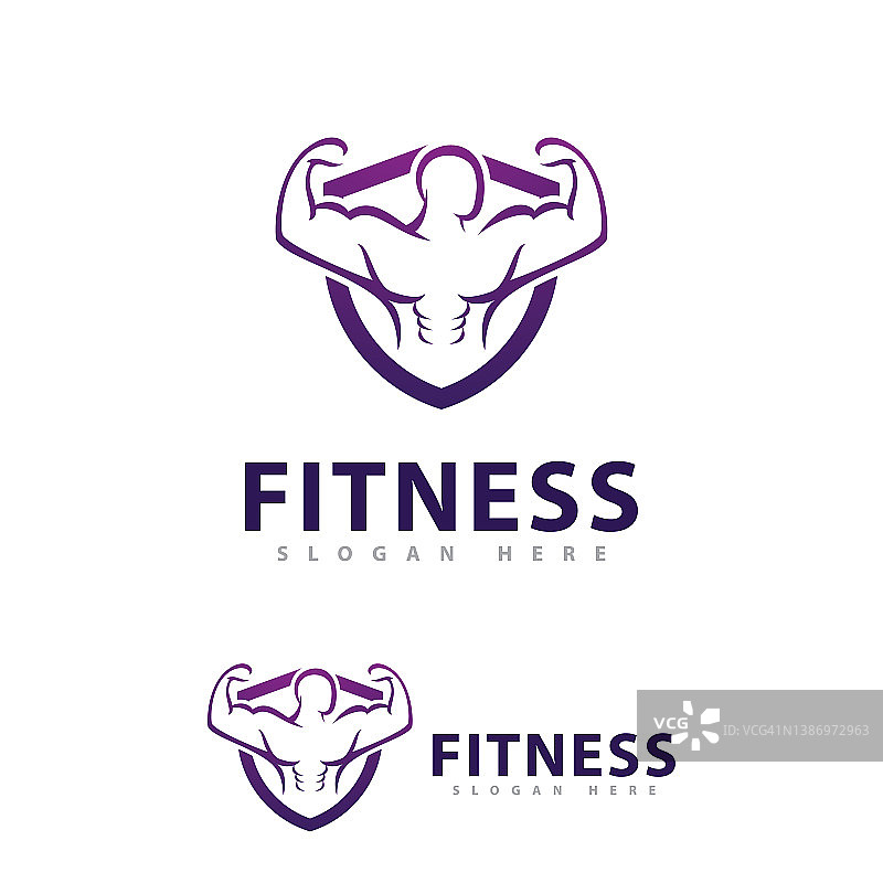 健身房标志设计模板，健身俱乐部创意符号图片素材
