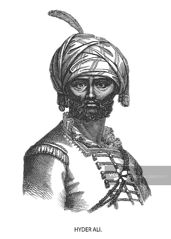 Hyder Ali的肖像，苏丹和在印度南部迈索尔王国事实上的统治者图片素材