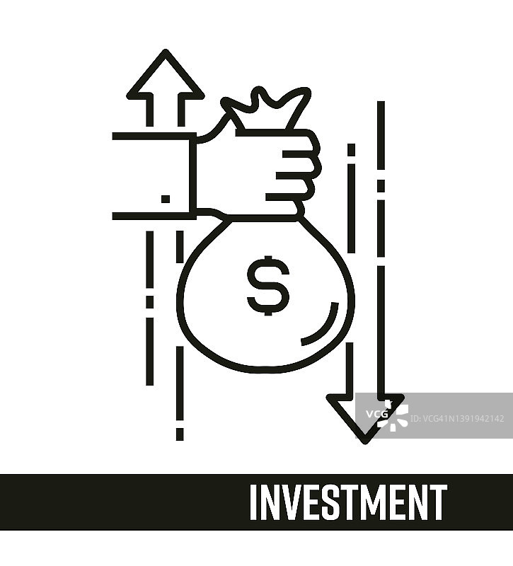 投资线图标概念。投资线图标设计。图片素材