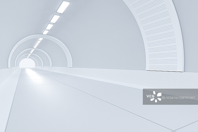 3D渲染白色隧道图片素材