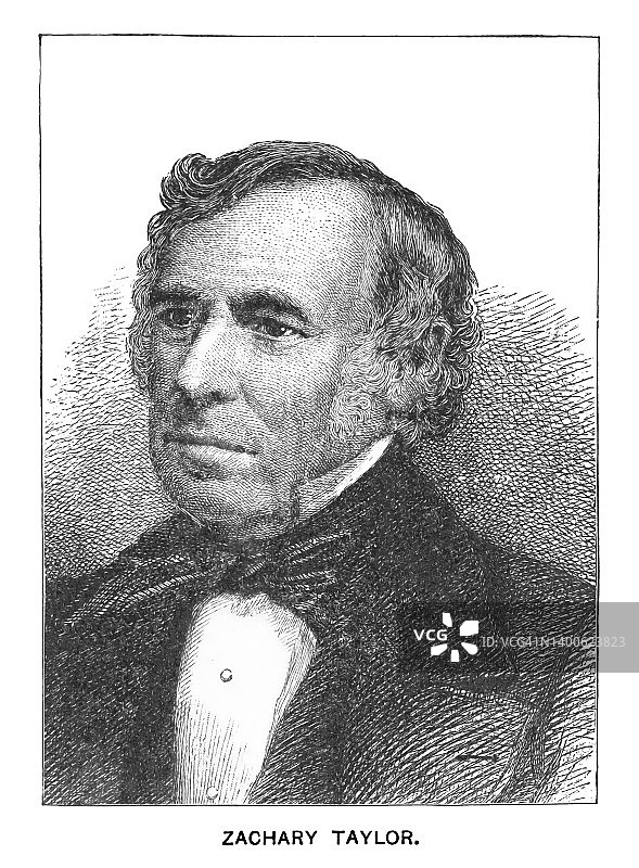 扎卡里·泰勒的肖像，美国第12任总统，任期1849年3月至1850年7月去世图片素材