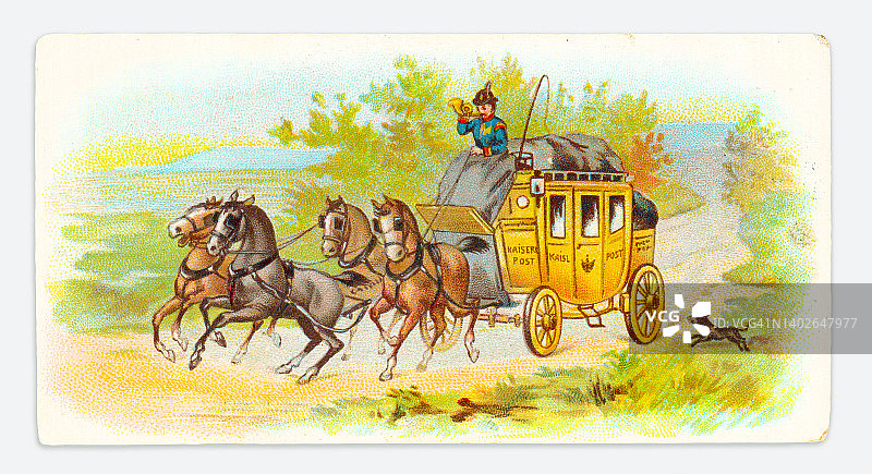 邮车公共马车在德国新艺术插图图片素材