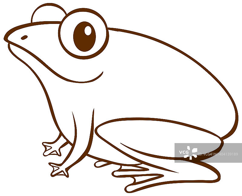 青蛙在白色背景上涂鸦的简单风格图片素材