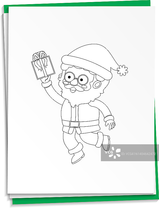 在纸上手绘圣诞老人图片素材