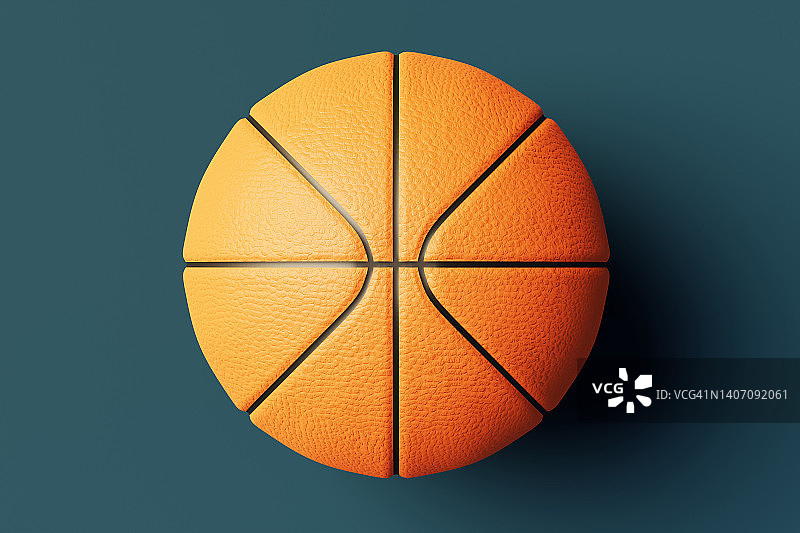 数字生成的蓝色背景的篮球特写图像。图片素材