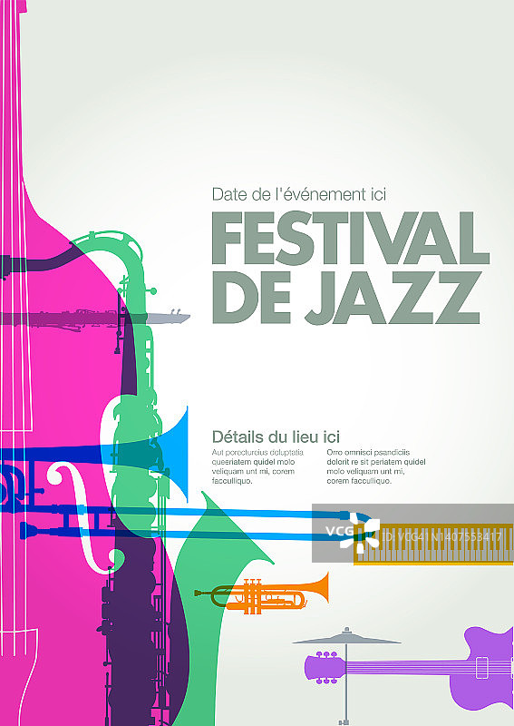 爵士音乐节海报-法语图片素材
